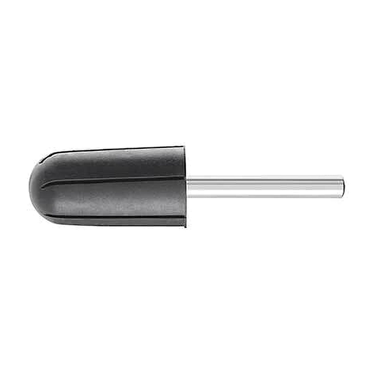 Pferd POLICAP PCT cap holder, largest black holder with a domed end on a silver shank, side view