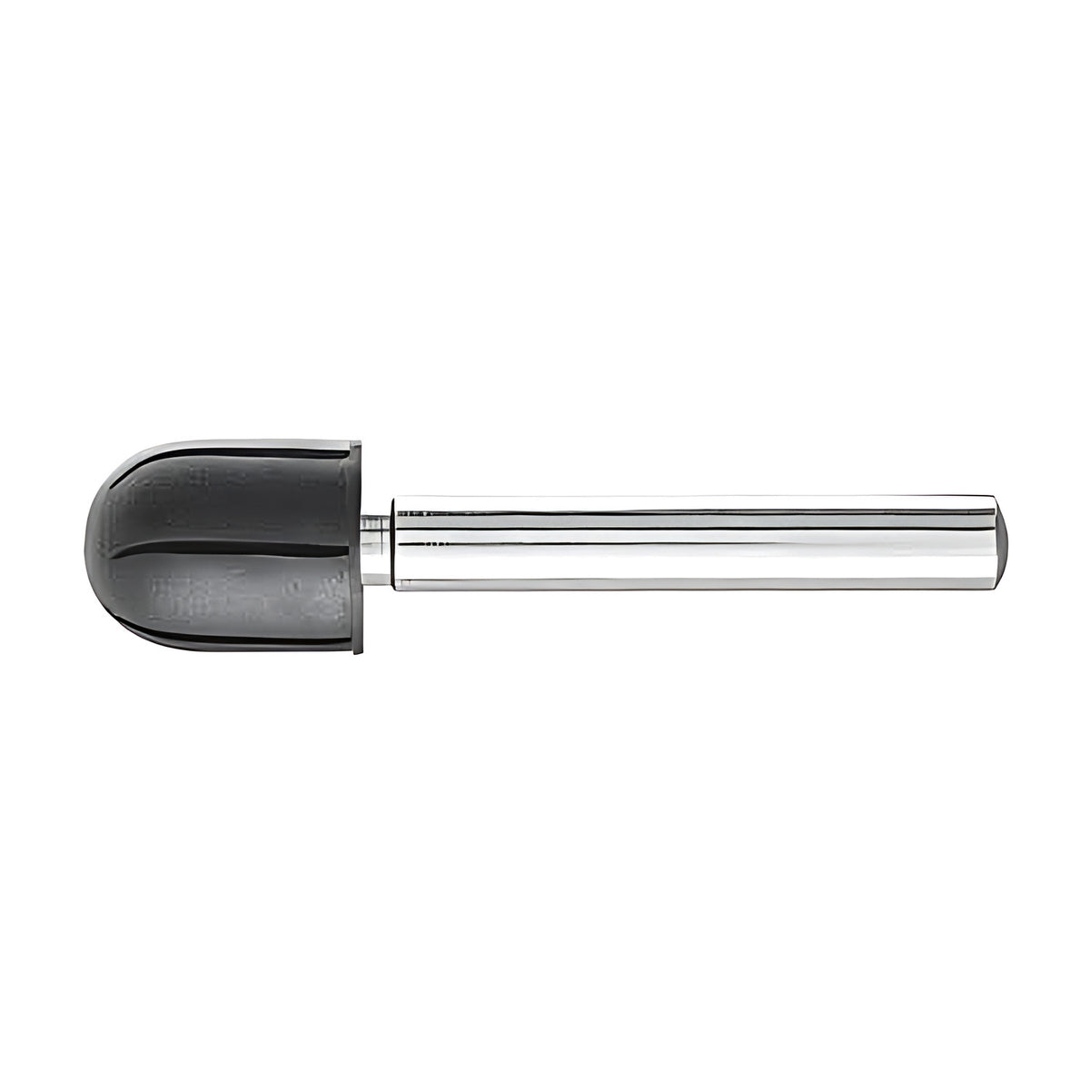 Pferd POLICAP PCT cap holder, medium black holder with a rounded end on a thick silver shank, side view