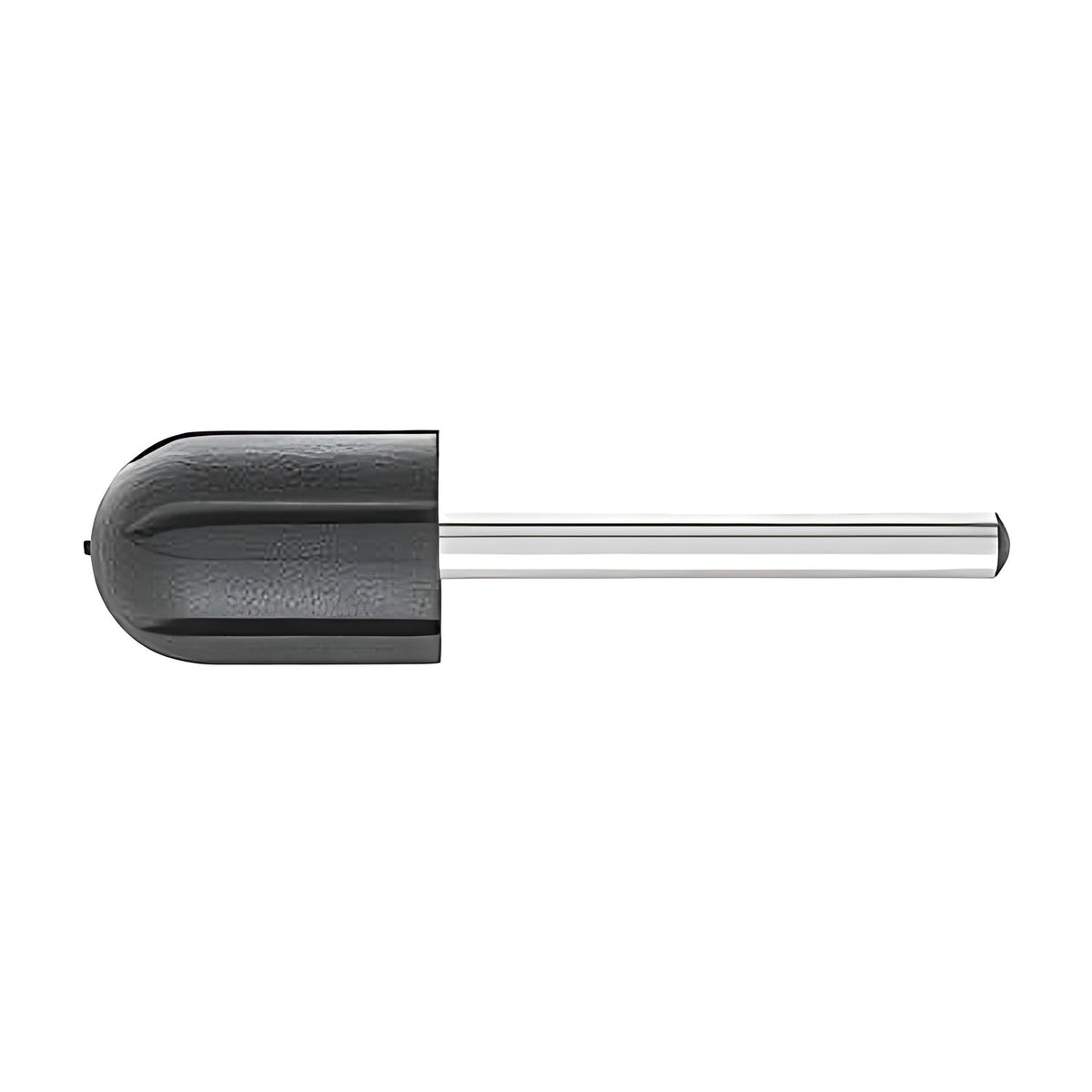 Pferd POLICAP PCT cap holder, larger black rubber holder with a domed rounded end on a thin silver shank, side view