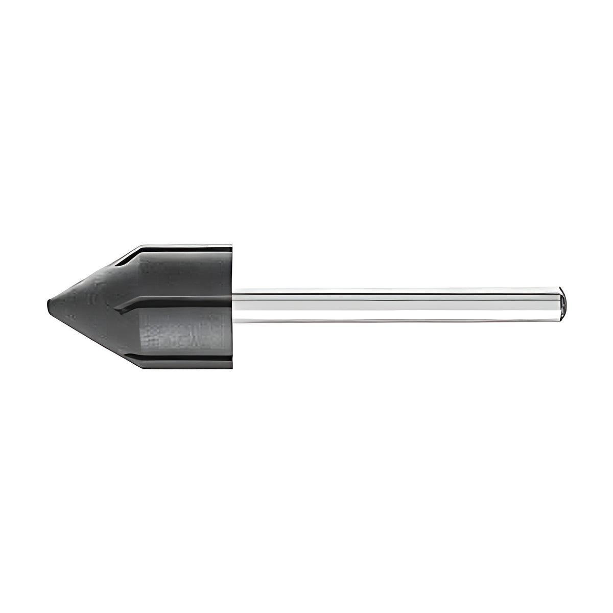 Pferd POLICAP PCT cap holder, larger black pointed cone holder on a thin silver shank, side view