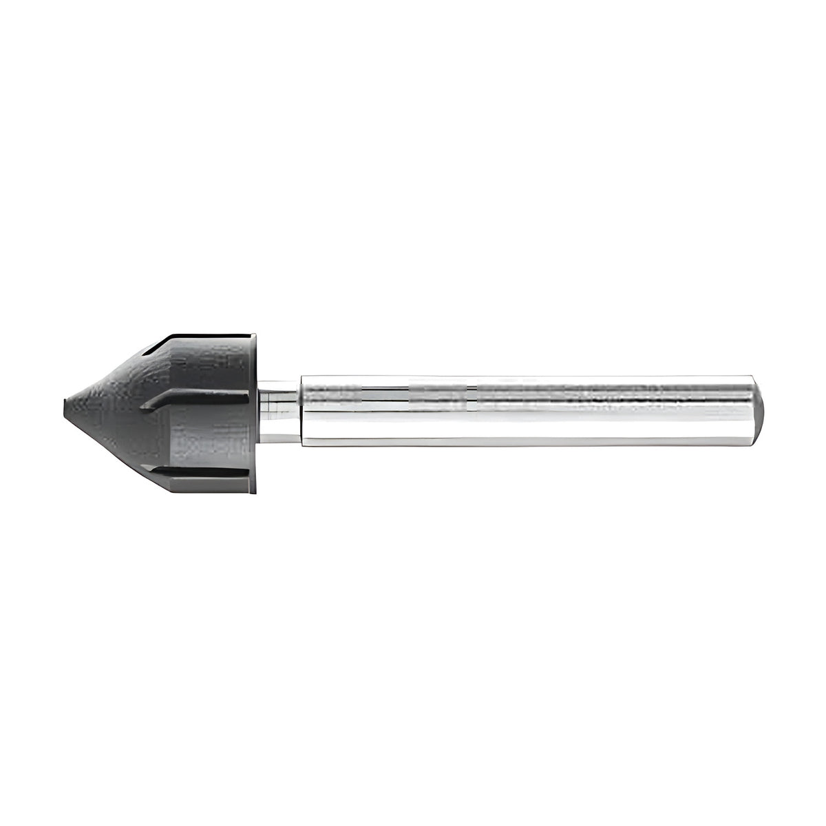 Pferd POLICAP PCT cap holder, medium black pointed cone holder on a thick silver shank, side view