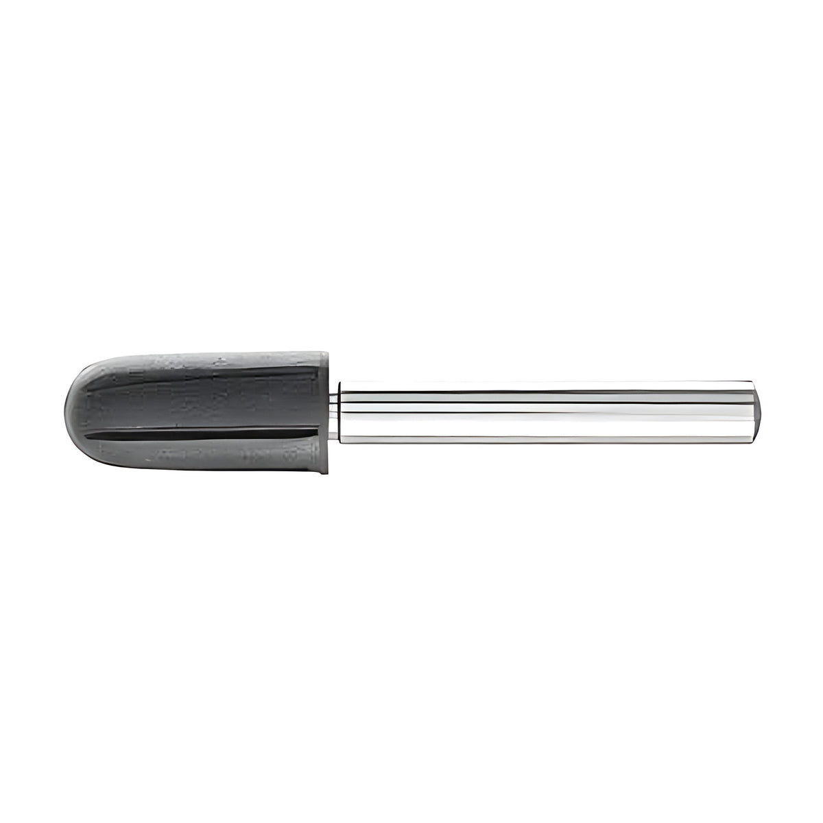 Pferd POLICAP PCT cap holder, slim black rounded holder with a slot line on a silver shank, side view