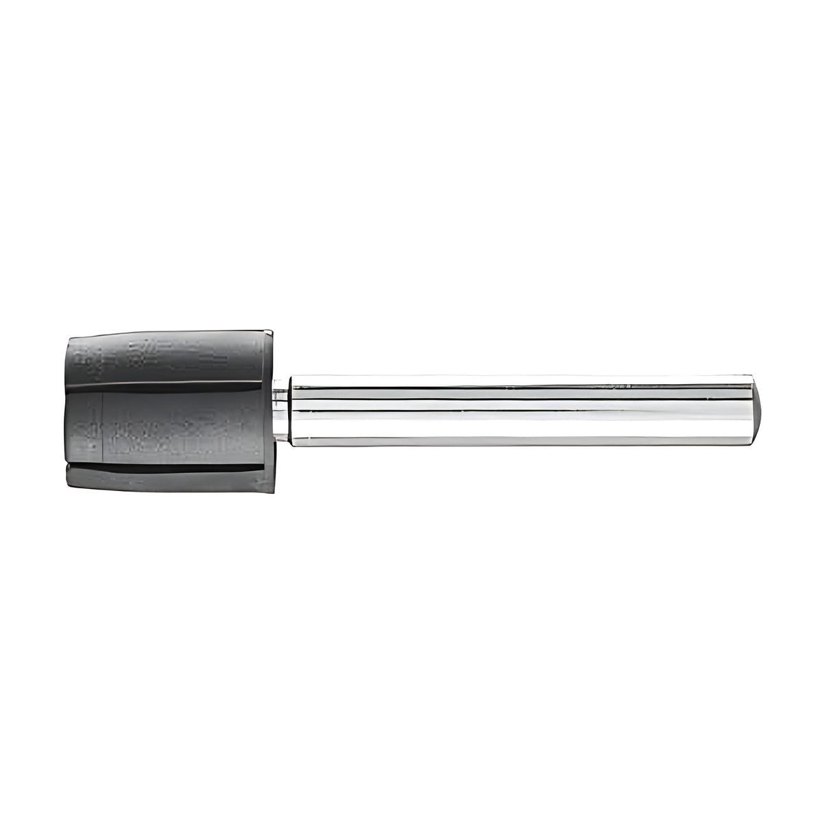 Pferd POLICAP PCT cap holder, medium black cylindrical holder on a thicker silver shank, side view