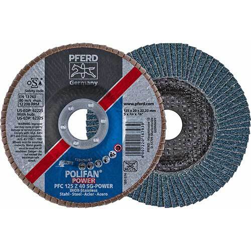 Pferd Polifan Conical Flap Disc Premium Zirconia Power 125mm 40 Grit - Pack of 10