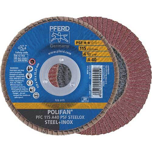 Pferd Polifan Flap Disc GP Aluminium Oxide - Steel/Inox - AIMS Industrial Supplies