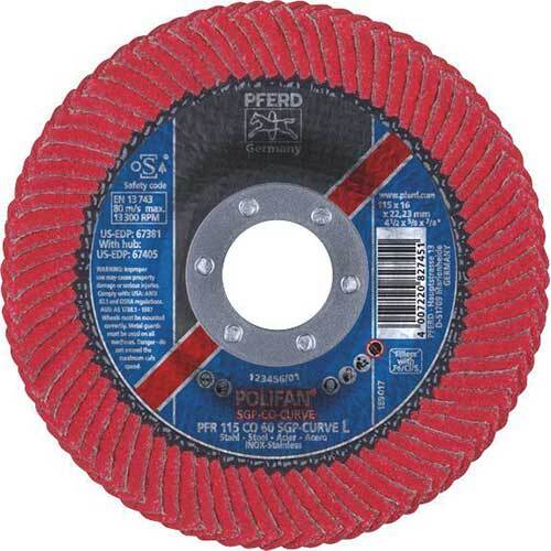 Pferd Polifan Flap Disc SGP Ceramic - Steel/Inox Curve - AIMS Industrial Supplies