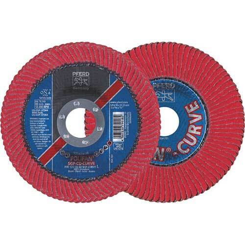 Pferd Polifan Flap Disc SGP Ceramic - Steel/Inox Curve L 125mm - Pack of 5