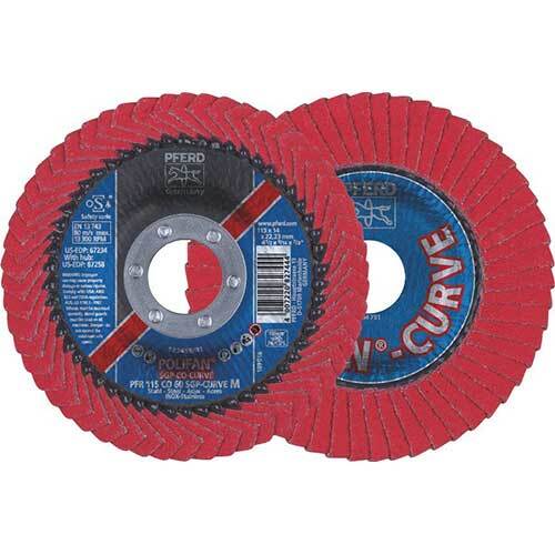 Pferd Polifan Flap Disc SGP Ceramic - Steel/Inox Curve M 115mm - Pack of 10
