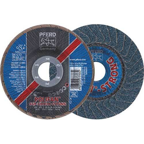Pferd Polifan Flap Disc SGP Zirconia - Steel Strong 115mm 36 Grit - Pack of 10