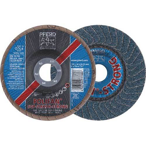 Pferd Polifan Flap Disc SGP Zirconia - Steel Strong 125mm 36 Grit - Pack of 5