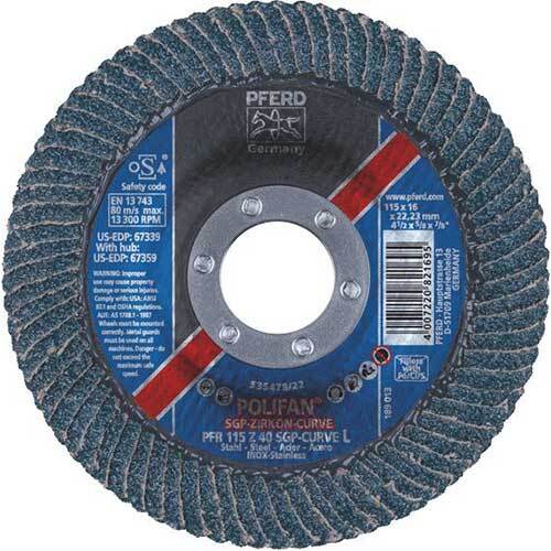 Pferd Polifan Flap Disc SGP Zirconia - Steel/Inox Curve - AIMS Industrial Supplies