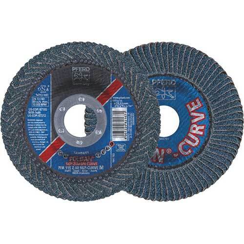 Pferd Polifan Flap Disc SGP Zirconia - Steel/Inox Curve M 115mm - Pack of 10