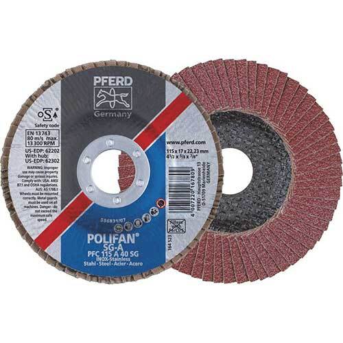 Pferd Polifan Flat Flap Disc Premium Al Oxide - Steelox 100mm 40 Grit - Pack of 10