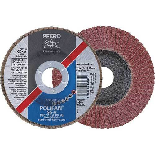 Pferd Polifan Flat Flap Disc Premium Al Oxide - Steelox 100mm 80 Grit - Pack of 10