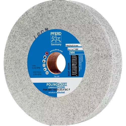 Pferd Polinox Convolute Grinding Wheel - PNK SIC Medium Hard 150 x 25mm 47802643
