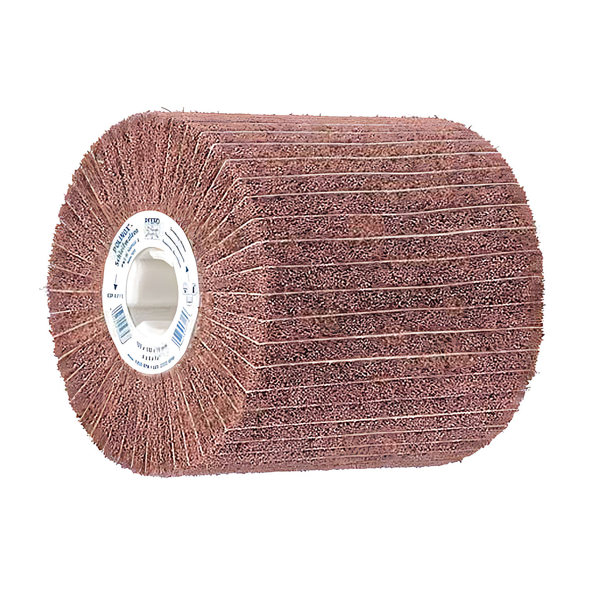 Pferd POLINOX PNZ-W grinding drum 100 x 100 mm, lighter pink flaps with white cloth lines, drum tilted back
