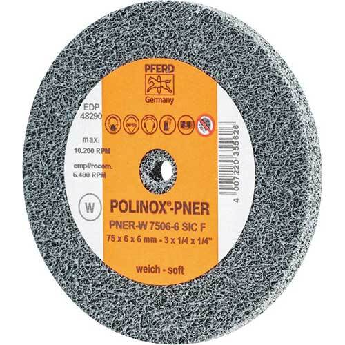 Pferd Polinox PNER Unitized Grinding Wheel Soft 75 x 6mm 44691627 - Pack of 5