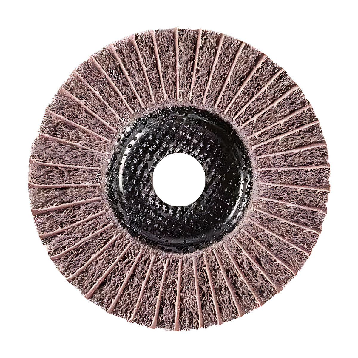 Pferd Polinox PNZ 125 mm grinding disc, spiky radial non-woven flaps with a black centre backing, second view