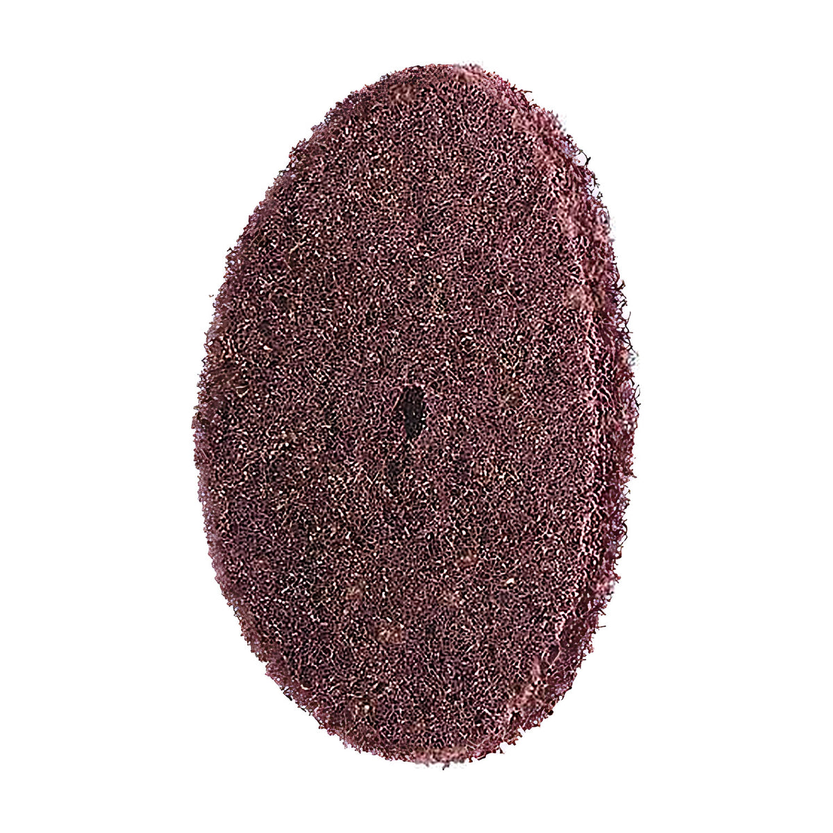 Pferd Polinox PVR non-woven disc 150 x 10 mm, maroon disc angled to show its thickness and central hole