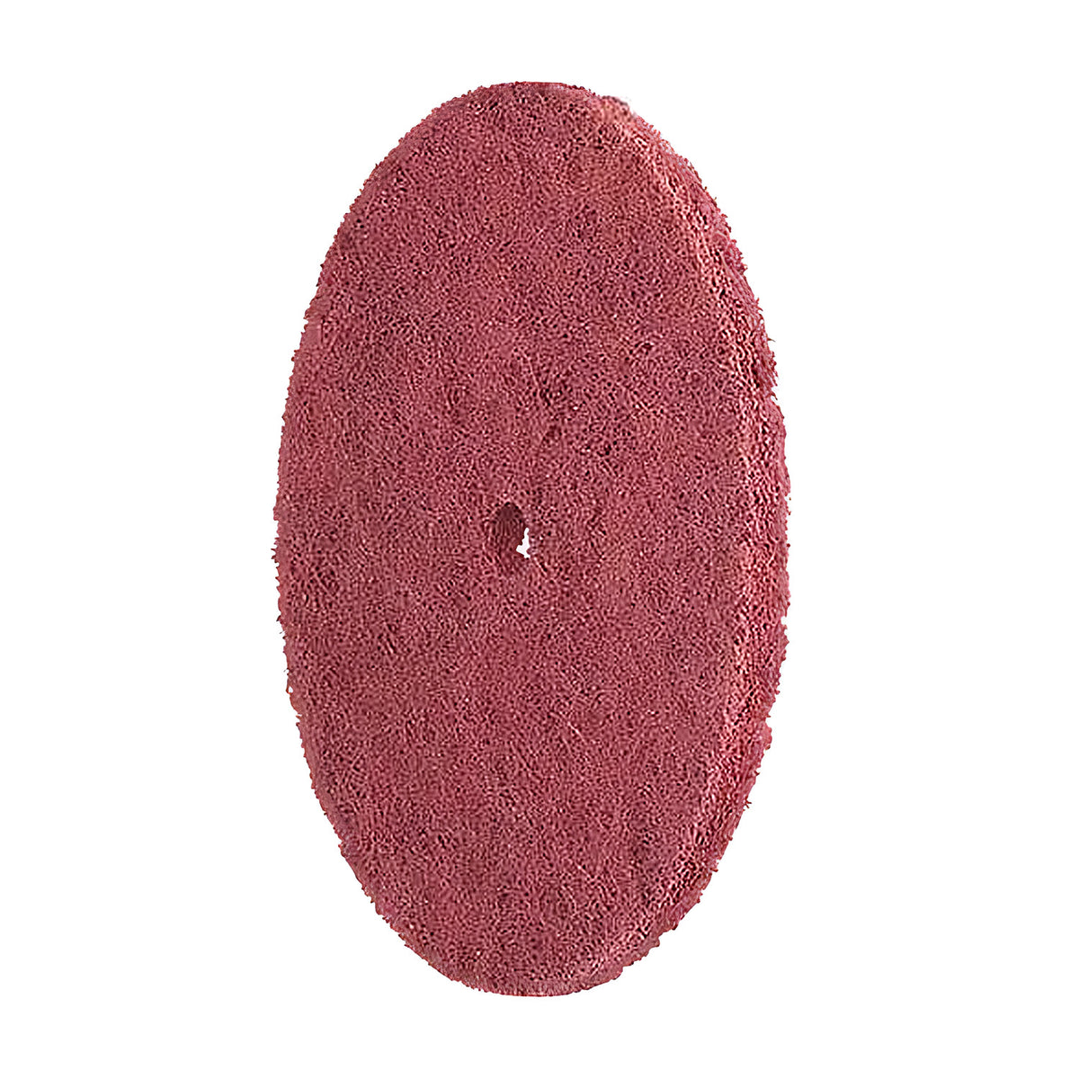 Pferd Polinox PVR non-woven disc 150 x 10 mm, red-maroon disc tilted face-on with a small central hole