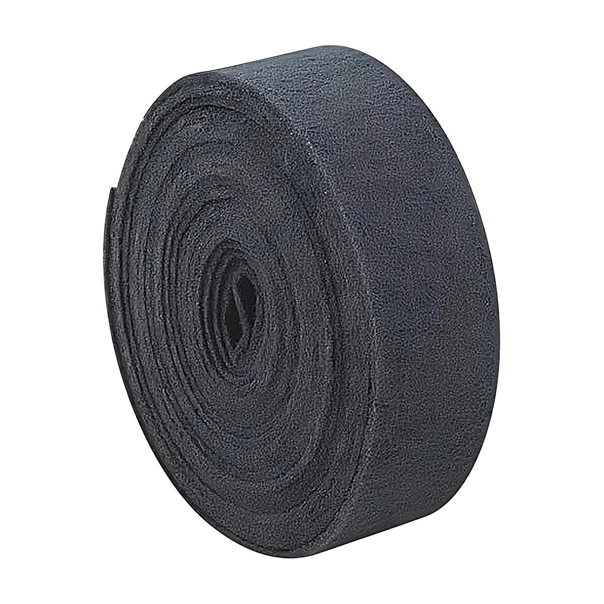 Pferd POLIVLIES abrasive roll, black-grey non-woven roll with a small centre hole, front view