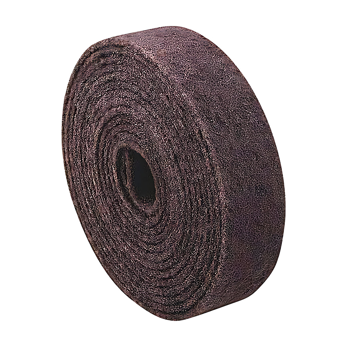 Pferd POLIVLIES abrasive roll, dense maroon non-woven roll with a small centre hole, front view