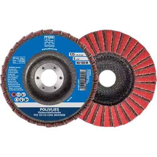 Pferd Polivlies PVZ Flap Disc 125mm 100 Grit Co-Cool 44695111 - Pack of 5