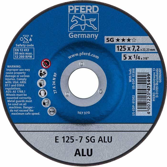Pferd Premium Grinding Wheel D/C Aluminium 125mm 62212622 - Pack of 10