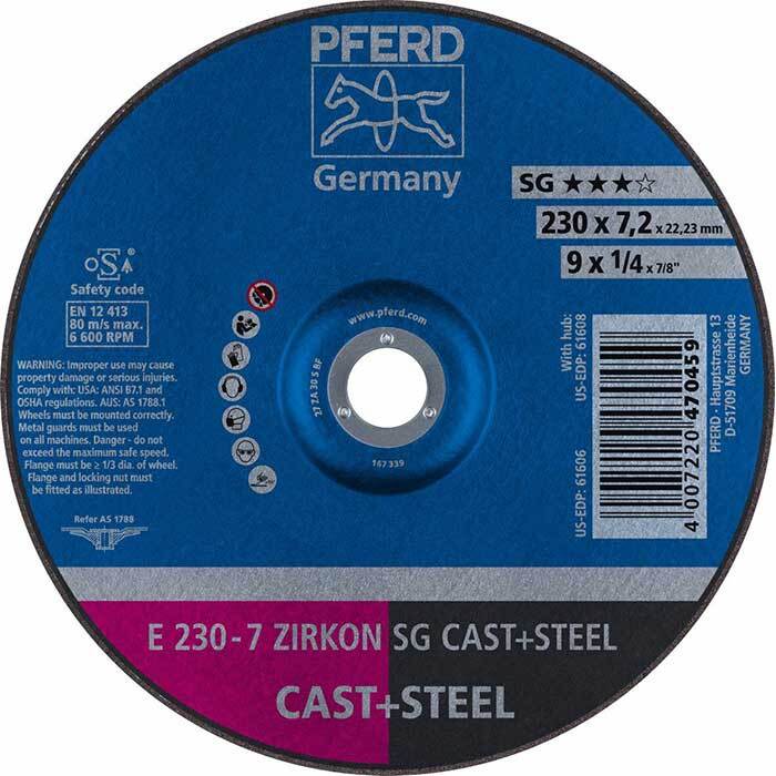 Pferd Premium Grinding Wheel D/C - Steel / Cast 230mm 62223628 - Pack of 10 - AIMS Industrial Supplies