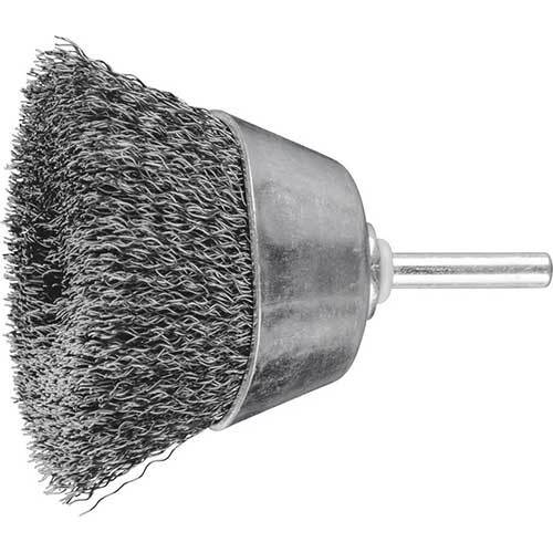 Pferd Shaft Mounted Cup Brush Crimped Steel Wire 60 x 15 mm - Pack of 10