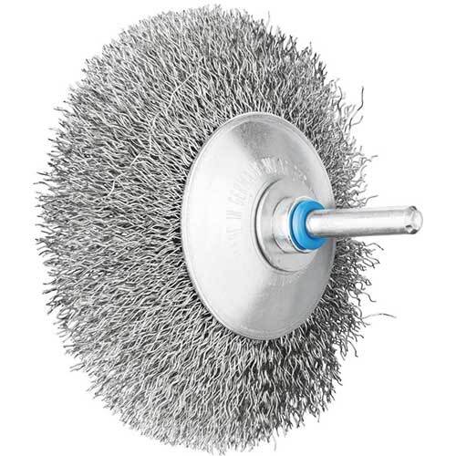 Pferd Shaft Mounted Wheel Brush Bevel Crimped Inox 95 x 10mm 43312503 - Pack of 10 - AIMS Industrial Supplies