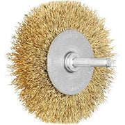 Pferd Shaft Mounted Wheel Brush Brass Crimped 80 x 15mm 43106002 - Pack of 10 - AIMS Industrial Supplies