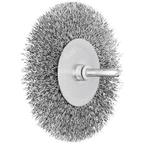 Pferd Shaft Mounted Wheel Brush Crimped Steel Wire 100 x 10 mm - Pack of 10