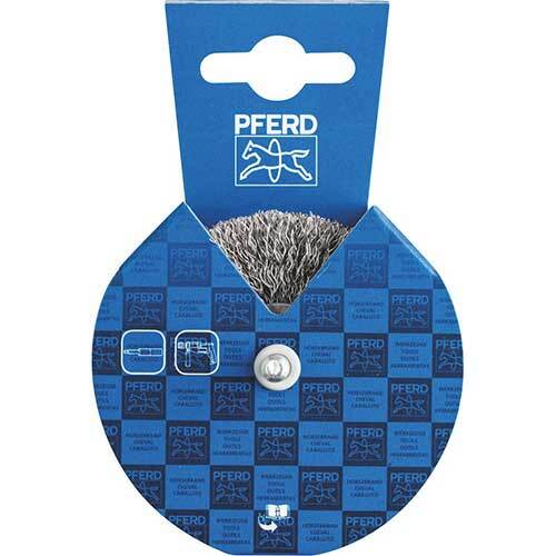 Pferd Shaft Mounted Wheel Brush Crimped Steel Wire 100 x 10mm 0.30mm Fil Dia 43701018