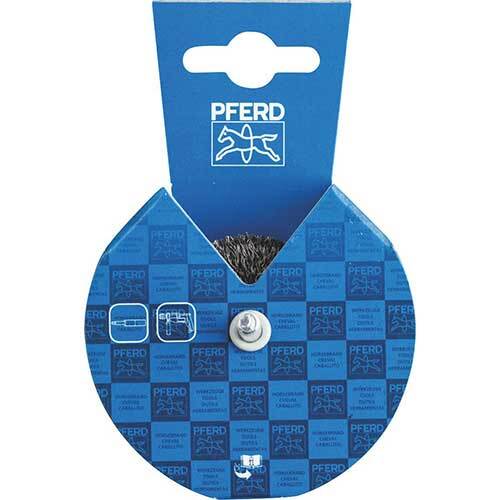 Pferd Shaft Mounted Wheel Brush Crimped Steel Wire 50 x 15mm 0.20mm Fil Dia 43701013