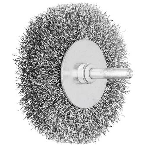 Pferd Shaft Mounted Wheel Brush Crimped Steel Wire 80 x 15 mm - Pack of 10