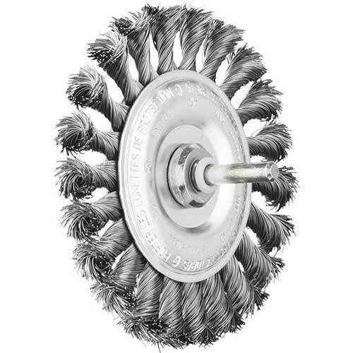 Pferd Shaft Mounted Wheel Brush Twist Knot Steel Wire - AIMS Industrial Supplies