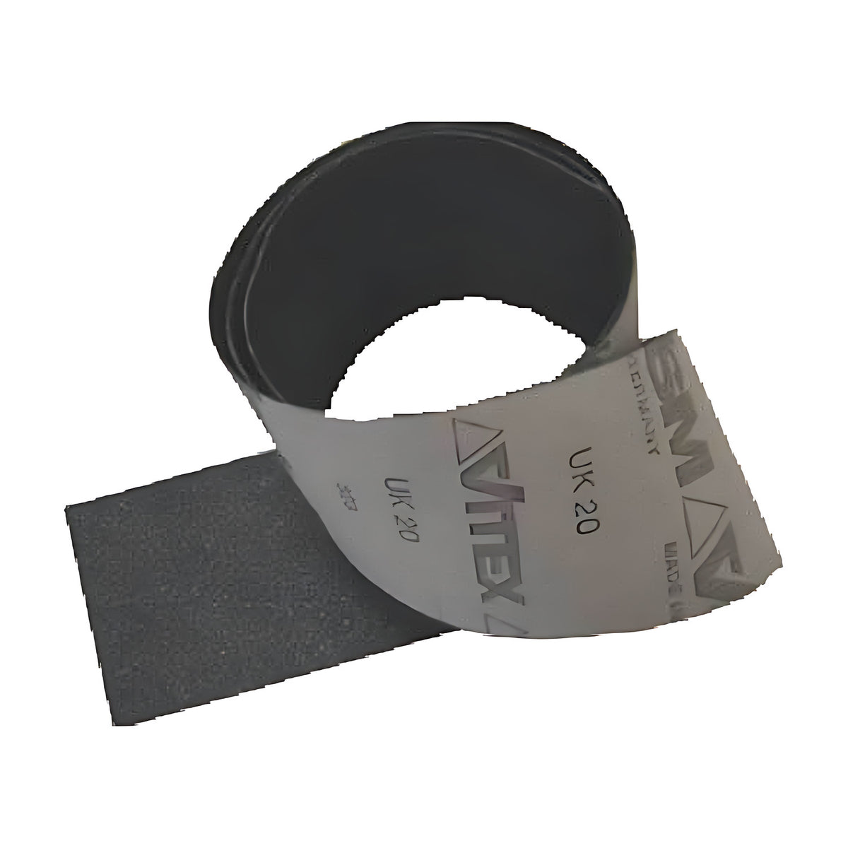 Pferd Slip Cloth Graphite Impregnated, 100 x 1524 mm, black graphite-coated cloth sheet curled over a flat piece, grey back printed with VITEX and UK 20 markings