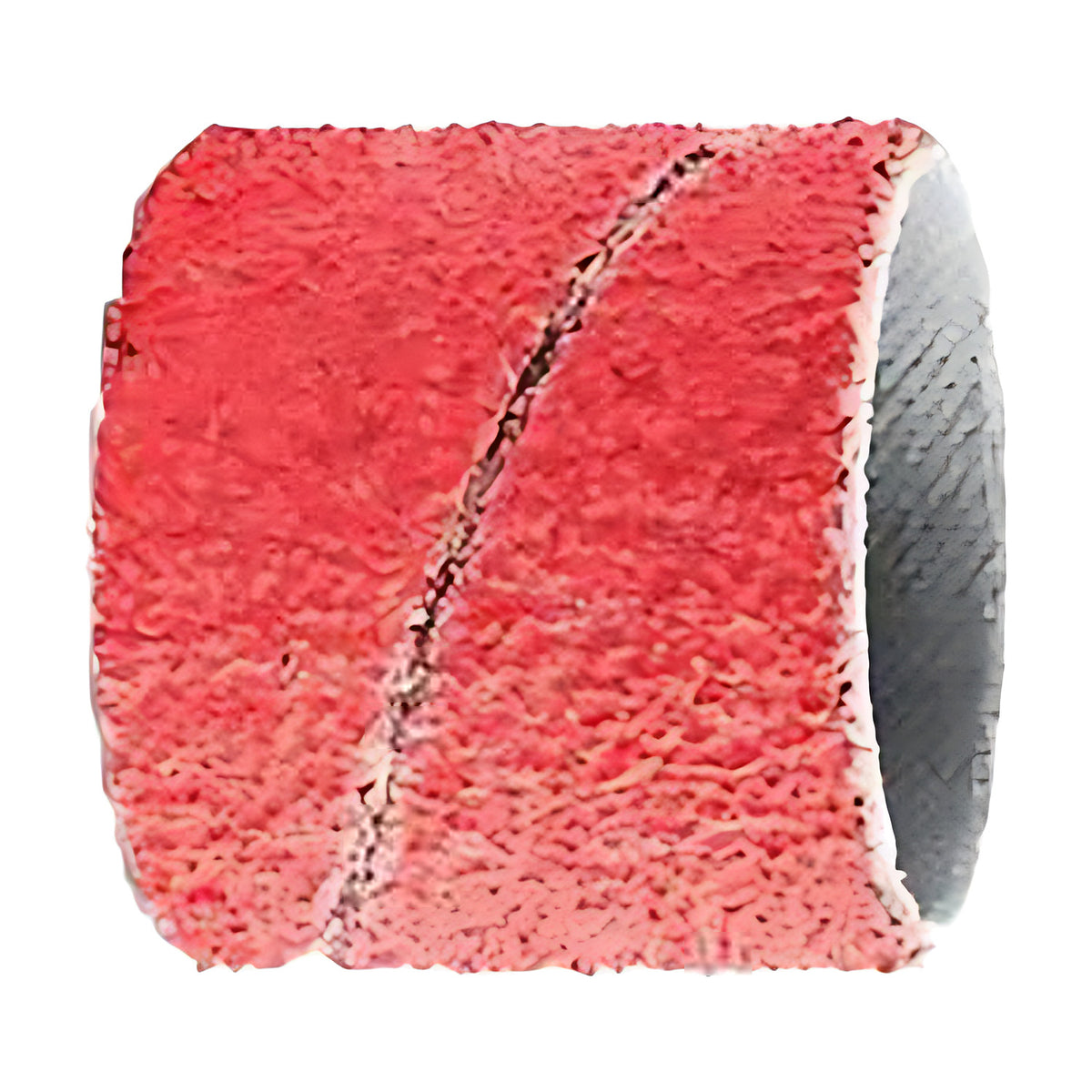 Pferd CO-COOL 25 x 25 mm spiral sanding band, red ceramic abrasive band with a diagonal spiral seam, angled view
