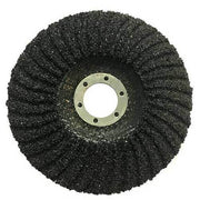 Pferd Superflex Special fibreglass disc, black flexible disc with ridged segments and a silver ring hub, front view