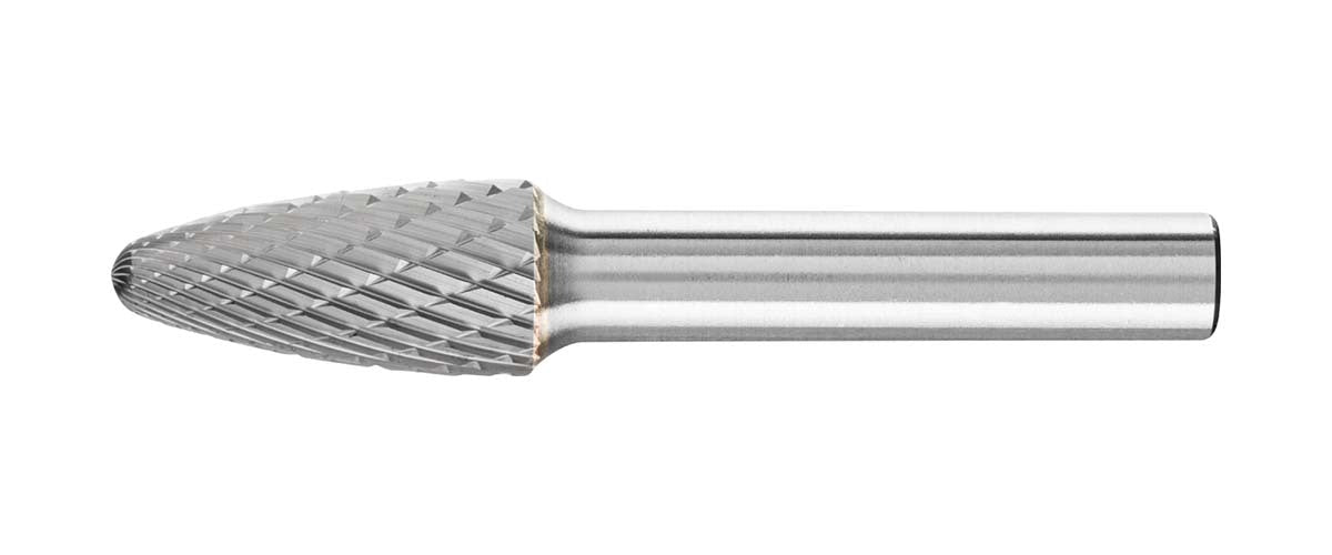 Pferd Tree Radius Burr RBF 15.9 x 25.4mm (5/8 x 1") C3 Plus, 1/4" Shank - AIMS Industrial Supplies