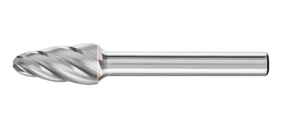 Pferd Tree Radius End Burr RBF 1020/6 Aluminium 10 x 20mm, 6mm Shank - AIMS Industrial Supplies