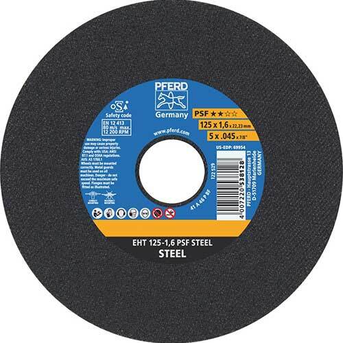 Pferd Ultra Thin Flat Cut-Off Wheel PSF Steel 125 x 1.6mm - Pack of 25