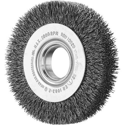 Pferd Wheel Brush with Arbor Hole Crimped RBU ST 100 x 20mm 43701105 - AIMS Industrial Supplies