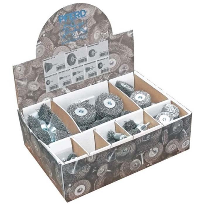 Pferd Wire Brush Set Steel 6mm Mounted Shaft 43900001 - 80pcs./Set - AIMS Industrial Supplies