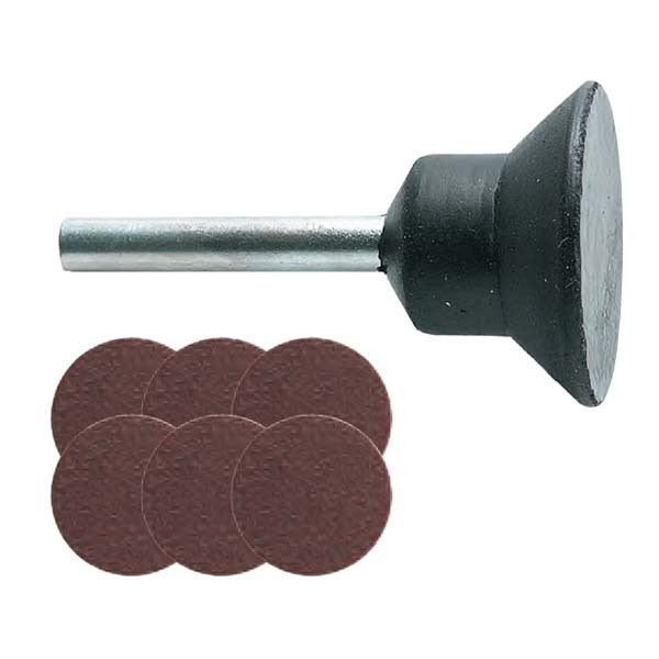 PG Mini M.3210 Rubber Backing Pad and 6 Adhesive Sanding Disc Pack1
