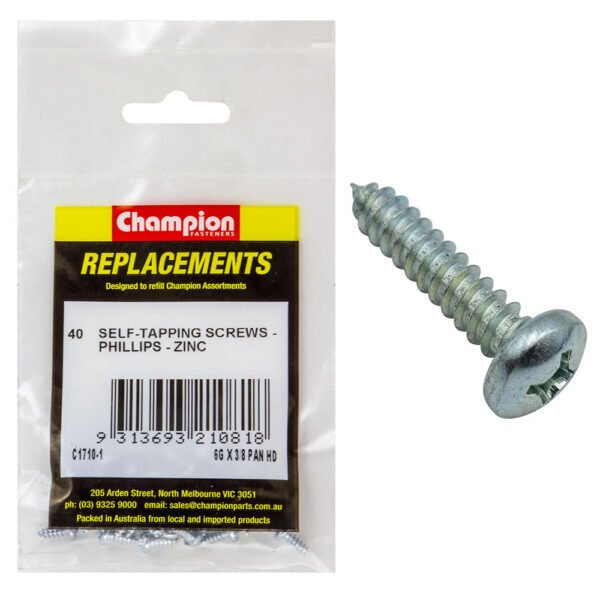 Phillips Pan Head Self Tapping Screw Zinc Plated Refill - AIMS Industrial Supplies