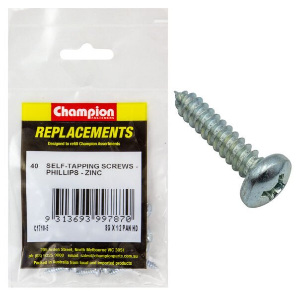 Phillips Pan Head Self Tapping Screw Zinc Plated Refill - AIMS Industrial Supplies
