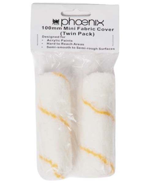 Phoenix Gold Stripe Mini Fabric Roller Cover 100mm - 2/Pack