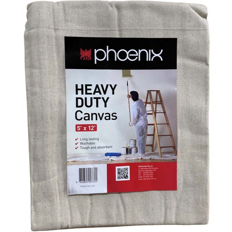 Phoenix Heavy Duty Canvas Drop Sheet - 5 x 12ft